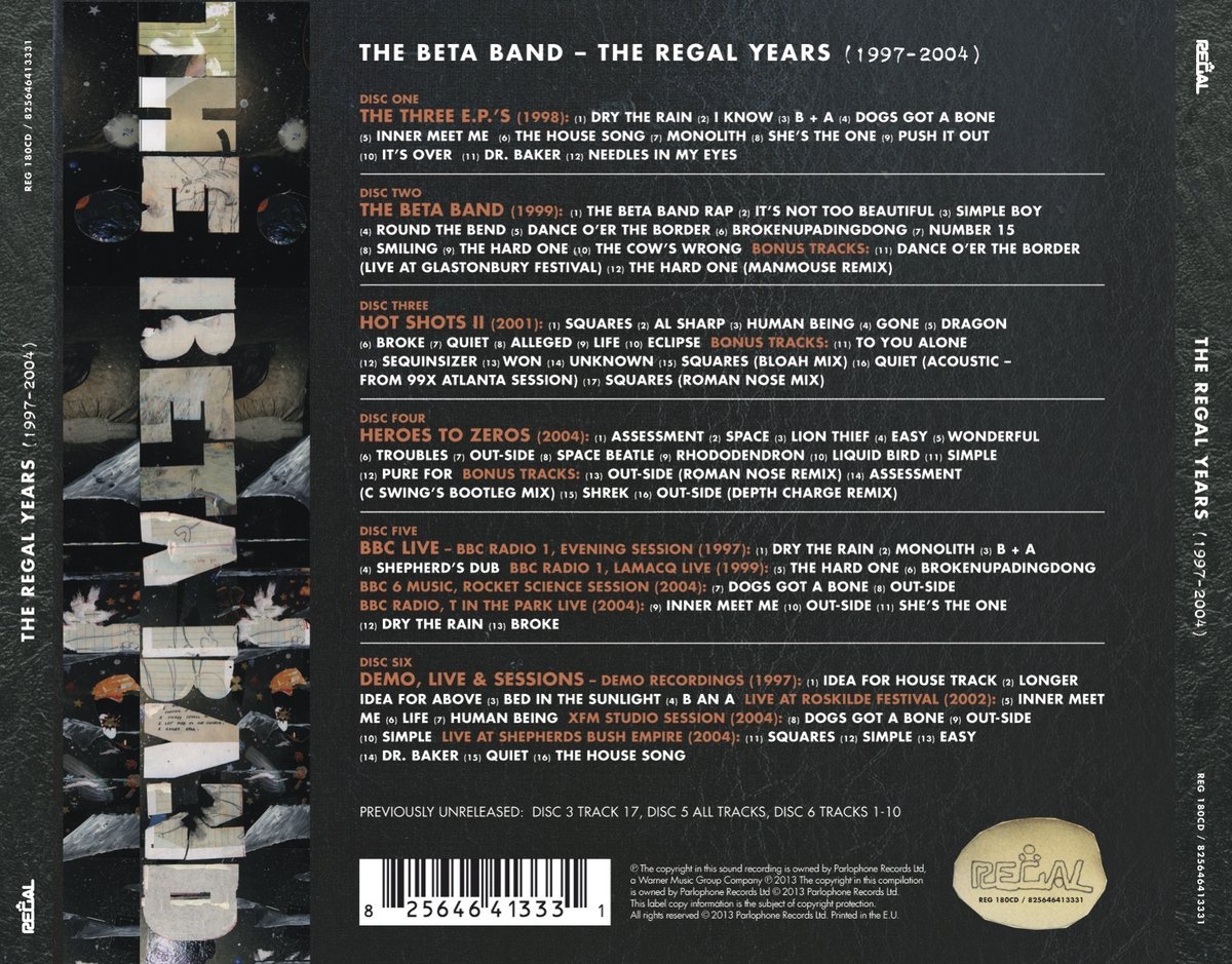 The Beta Band / The Regal Years 6CD career spanning box set ...